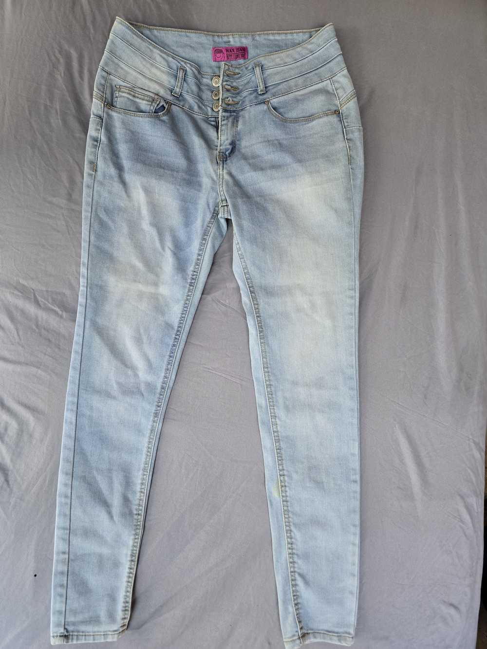 WAX JEAN Light Blue High-Waist Skinny Jeans